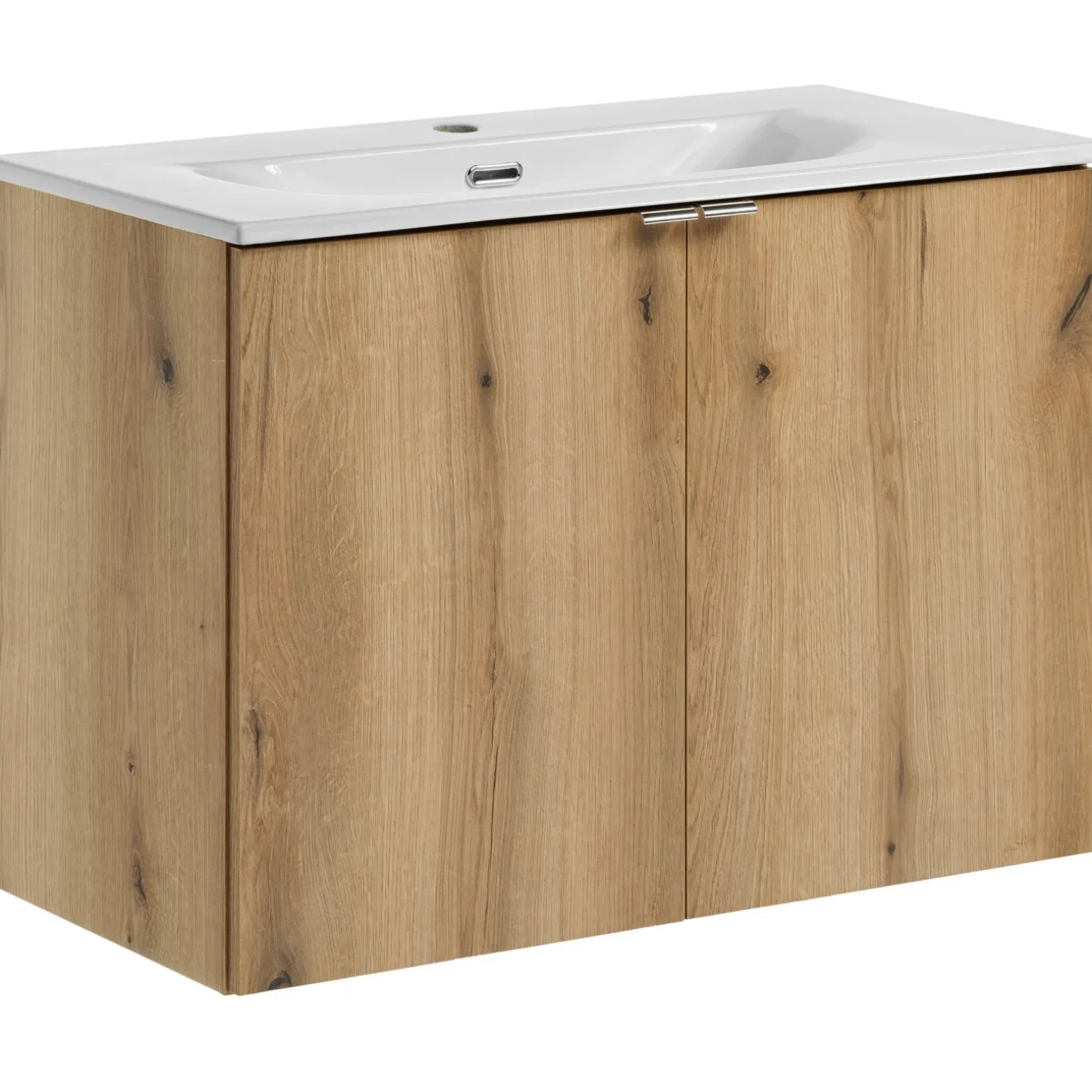 Mobile bagno sospeso 80cm 2 ante con lavabo rovere Rovery