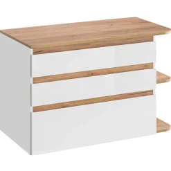 Mobile bagno sospeso 94cm 2 cassetti attrezzati bianco rovere Dual