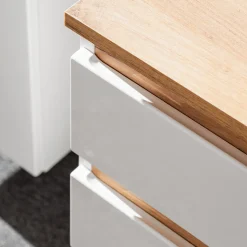 Mobile bagno sospeso 94cm 2 cassetti attrezzati bianco rovere Dual