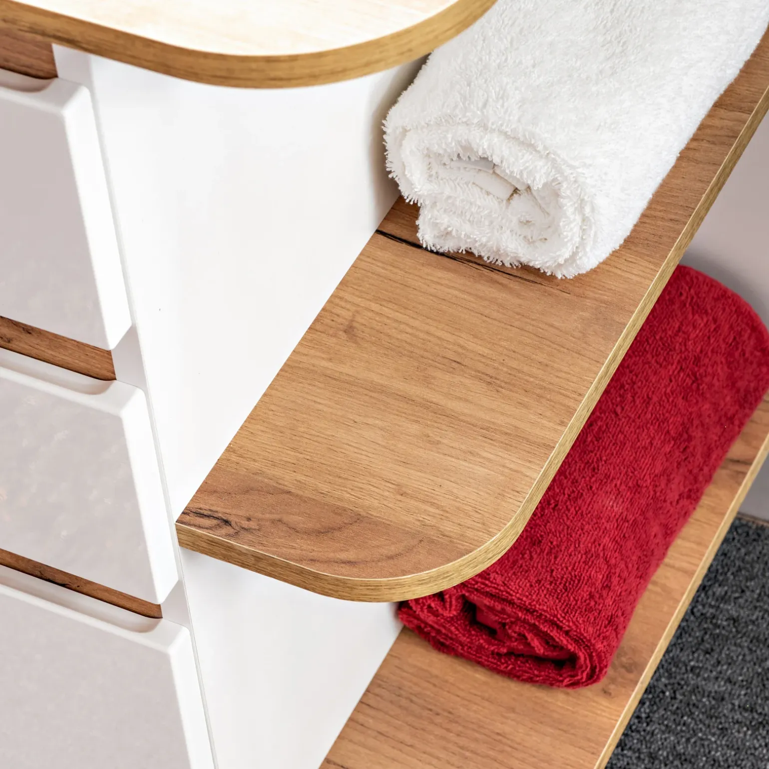 Mobile bagno sospeso 94cm 2 cassetti attrezzati bianco rovere Dual