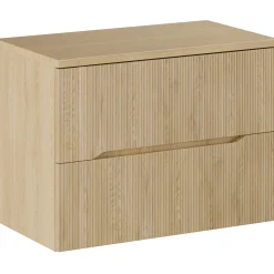 Mobile bagno sospeso 80cm cannettato 2 cassetti rovere Pretty