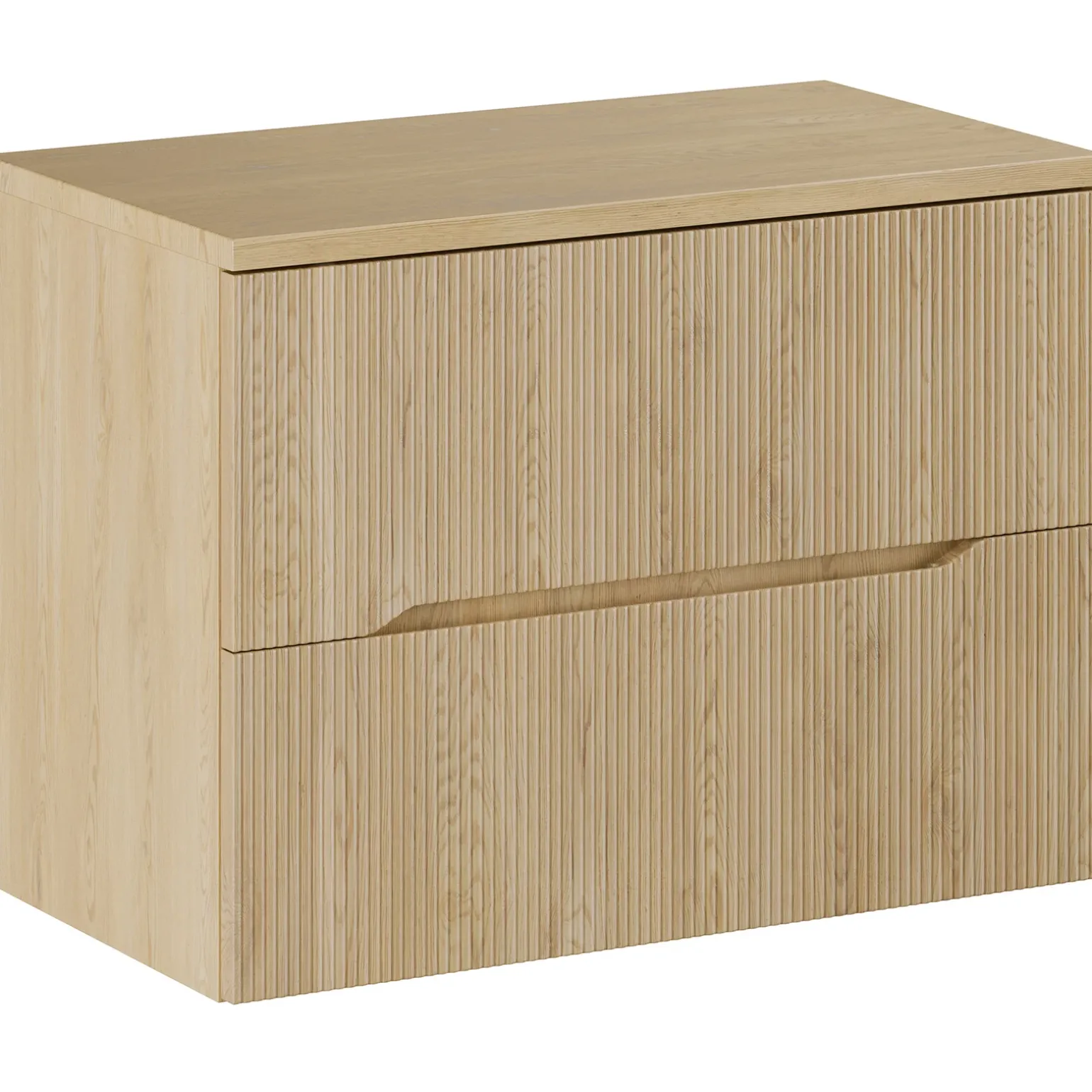 Mobile bagno sospeso 80cm cannettato 2 cassetti rovere Pretty
