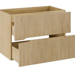 Mobile bagno sospeso 80cm cannettato 2 cassetti rovere Pretty