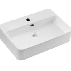 Mobile bagno sospeso 80cm con lavabo, specchio e colonna beige rovere Swim
