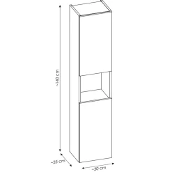Mobile bagno sospeso 80cm con colonna rovere Rovery