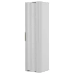Mobile bagno sospeso 90cm con lavabo, colonna e pensile cannettato bianco Lusso