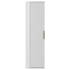 Mobile bagno sospeso 90cm con lavabo, colonna e pensile cannettato bianco Lusso