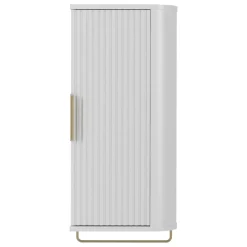 Mobile bagno sospeso 90cm con lavabo, colonna e pensile cannettato bianco Lusso