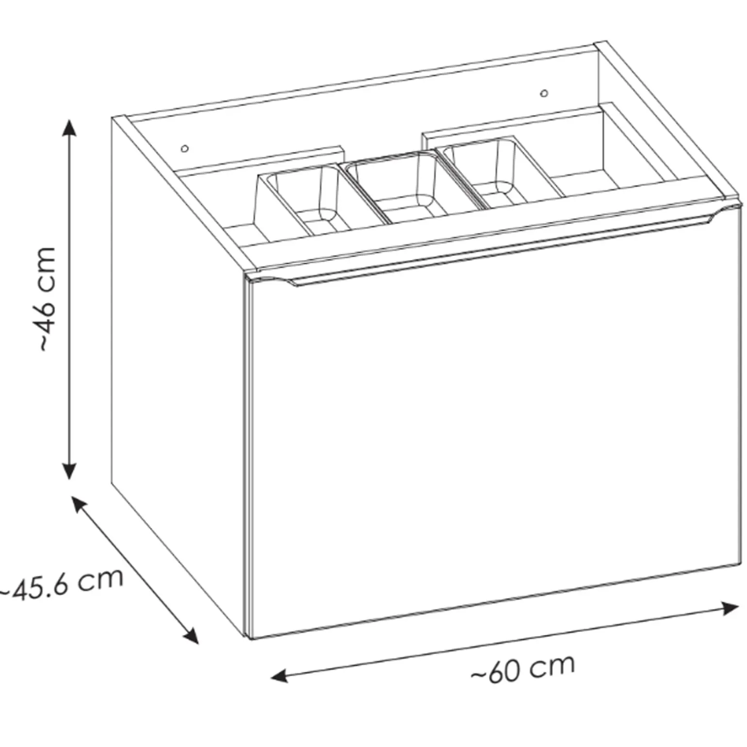 Mobile bagno sospeso 60cm con lavabo, mobile specchio, colonna e vani grigio quercia Serif
