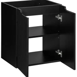 Mobile bagno sospeso 50cm cannettato 2 ante nero rovere Cleany