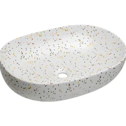 Mobile bagno sospeso 80cm cannettato con lavabo, colonna e specchio rosa Autentic