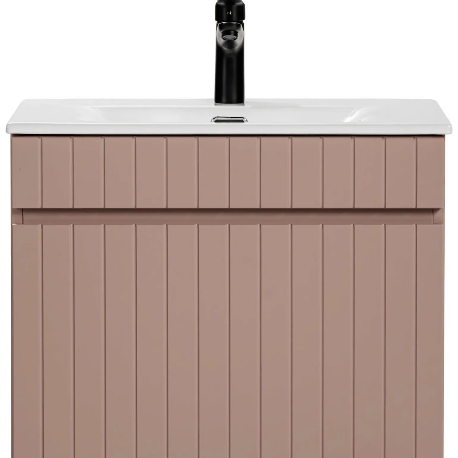 Mobile bagno sospeso 60cm cannettato con lavabo 1 cassettone rosa Autentic