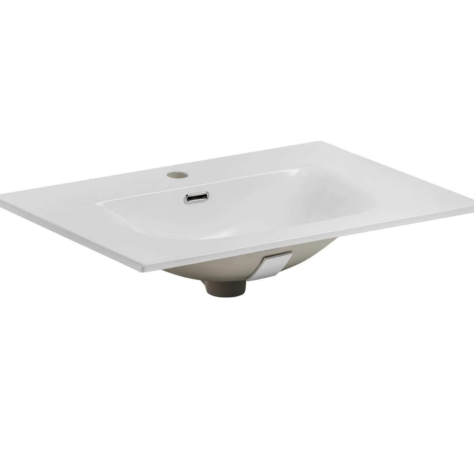 Mobile bagno sospeso 60cm cannettato con lavabo 1 cassettone rosa Autentic