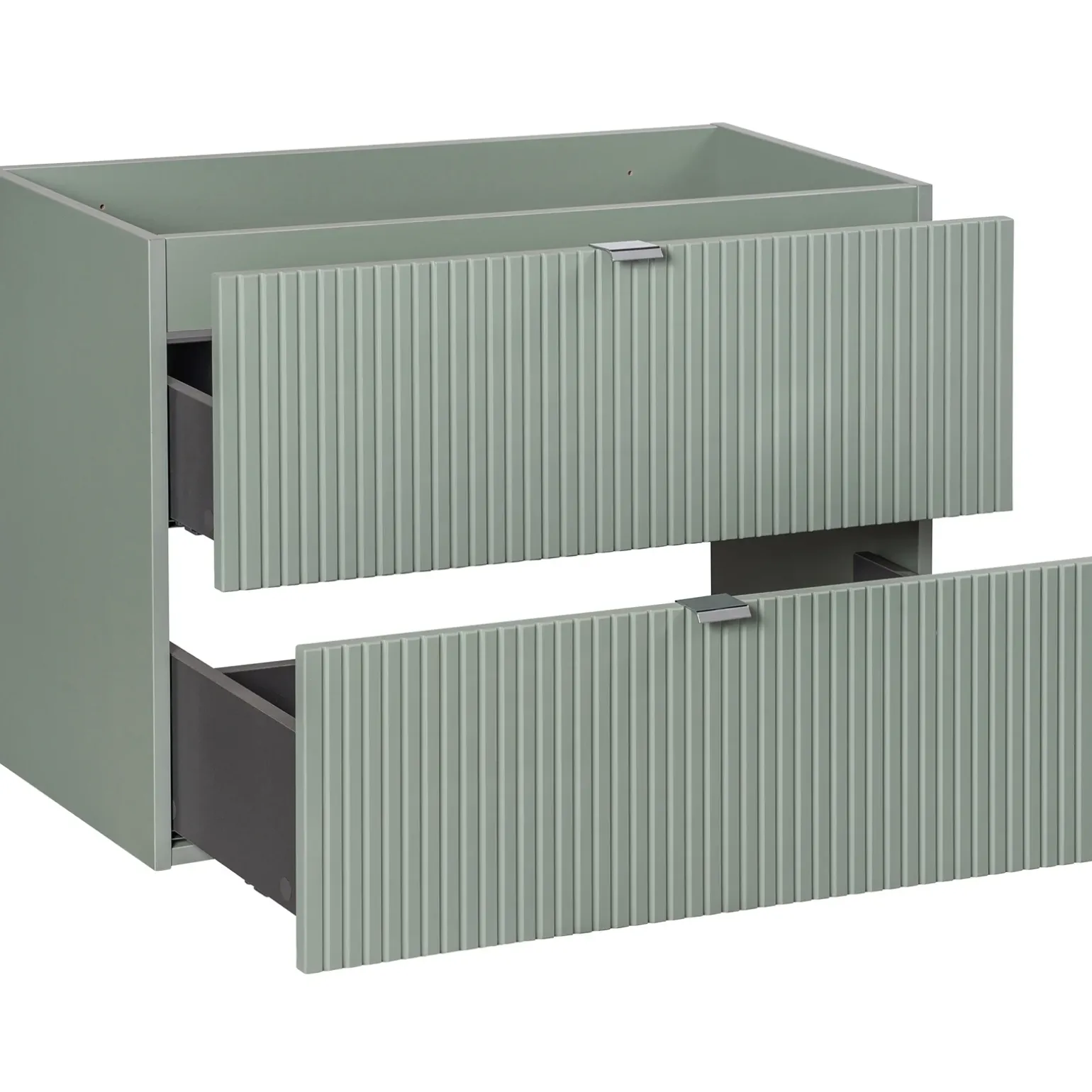 Mobile bagno sospeso 80cm cannettato con lavabo 2 cassetti verde salvia Greeny