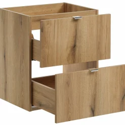 Mobile bagno sospeso 100cm con 2 lavabi e colonna rovere Rovery