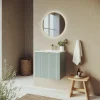 Mobile bagno sospeso 60cm cannettato con lavabo 2 ante verde salvia Greeny