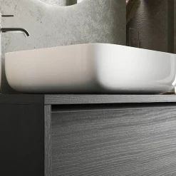 Mobile bagno sospeso 105cm con lavabo 2 cassetti nero frassinato Absolut