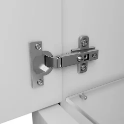 Mobile bagno sospeso 60cm con lavabo, specchio e colonne bianco lucido Teresa