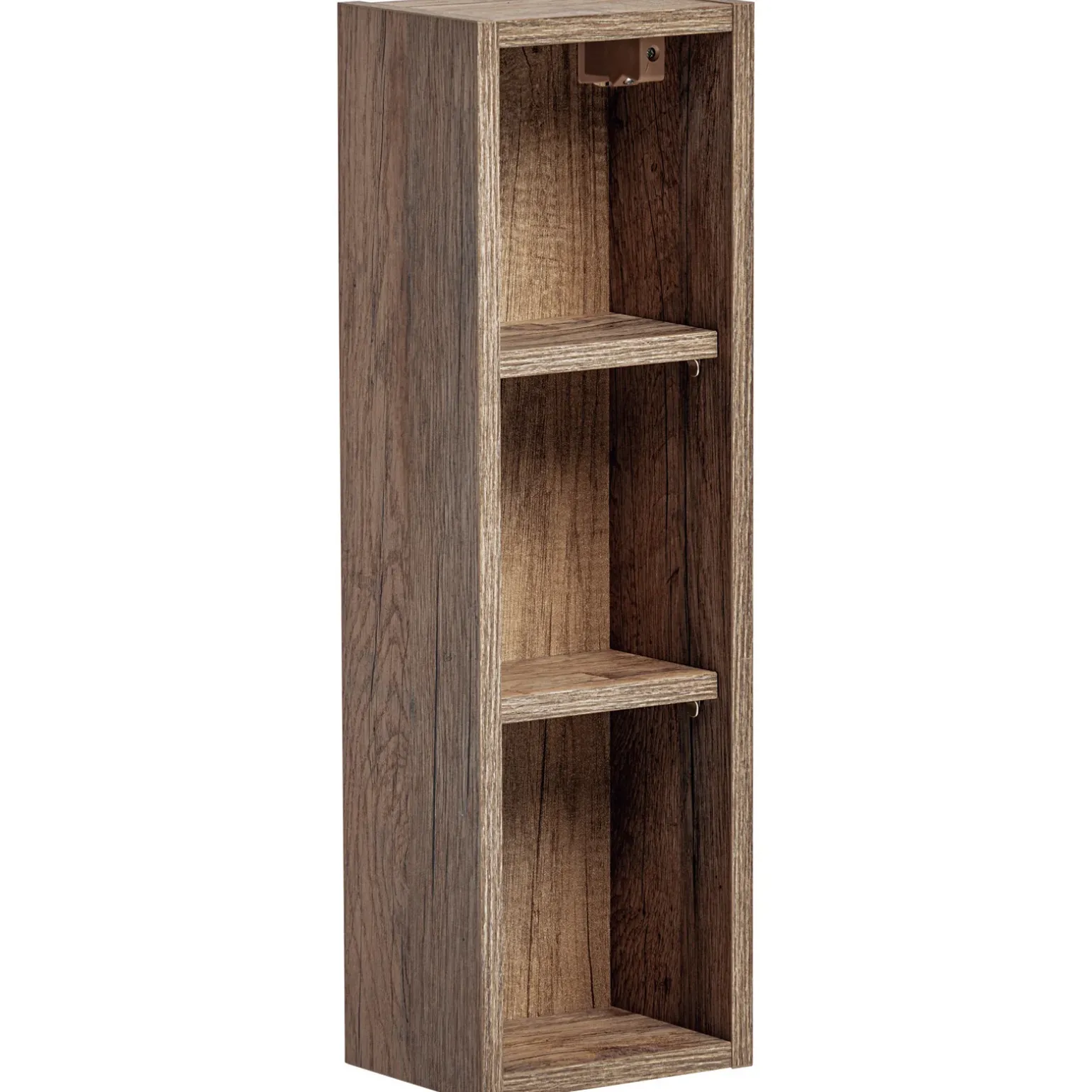 Mobile bagno sospeso 80cm con lavabo, mobile specchio e colonna grigio quercia Serif