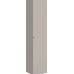 Mobile bagno sospeso 80cm con lavabo, mobile specchio e colonna grigio quercia Serif