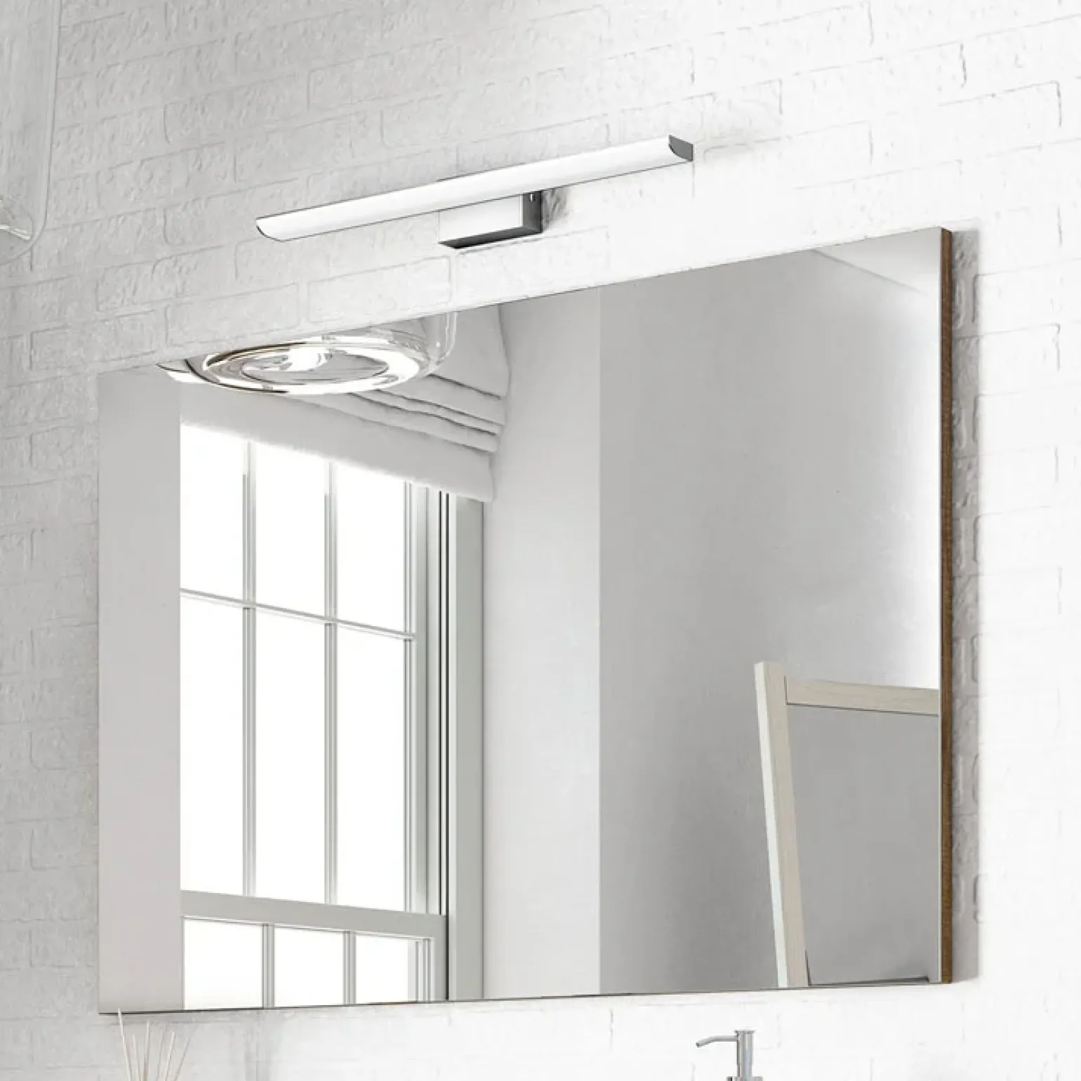 Mobile bagno sospeso 80cm con lavabo e specchio rovere nordik Dexter