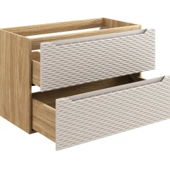 Mobile bagno sospeso 120cm con lavabo da incasso beige rovere Swim