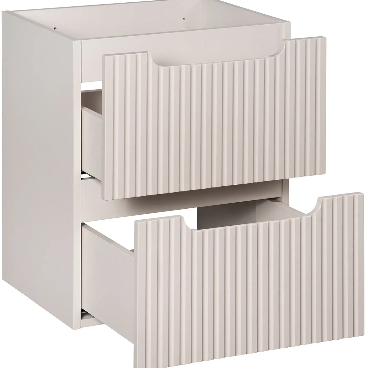 Mobile bagno sospeso 50cm cannettato con lavabo 2 cassetti beige Cleany
