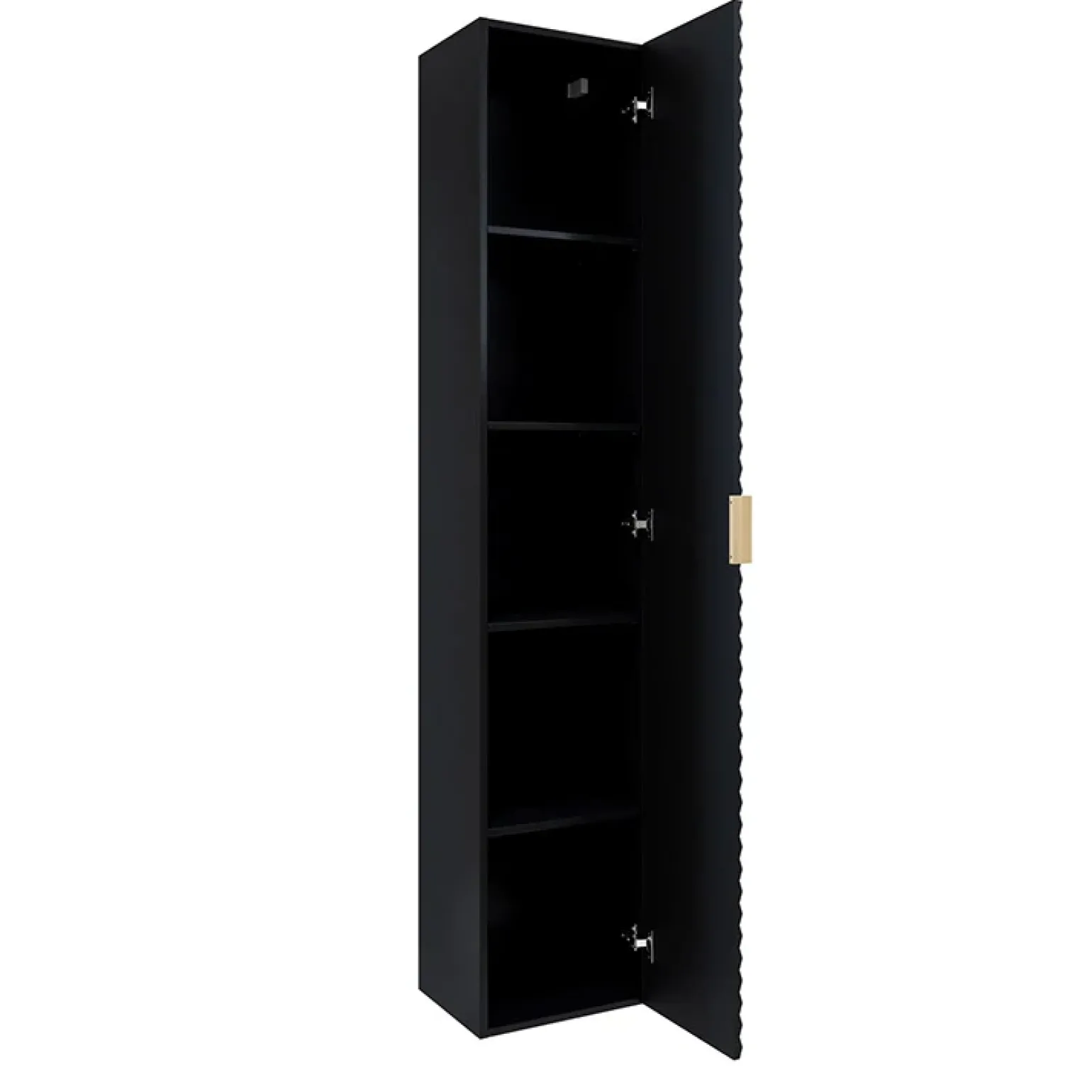 Mobile bagno sospeso 80cm con colonna nero frontali decorati Konny