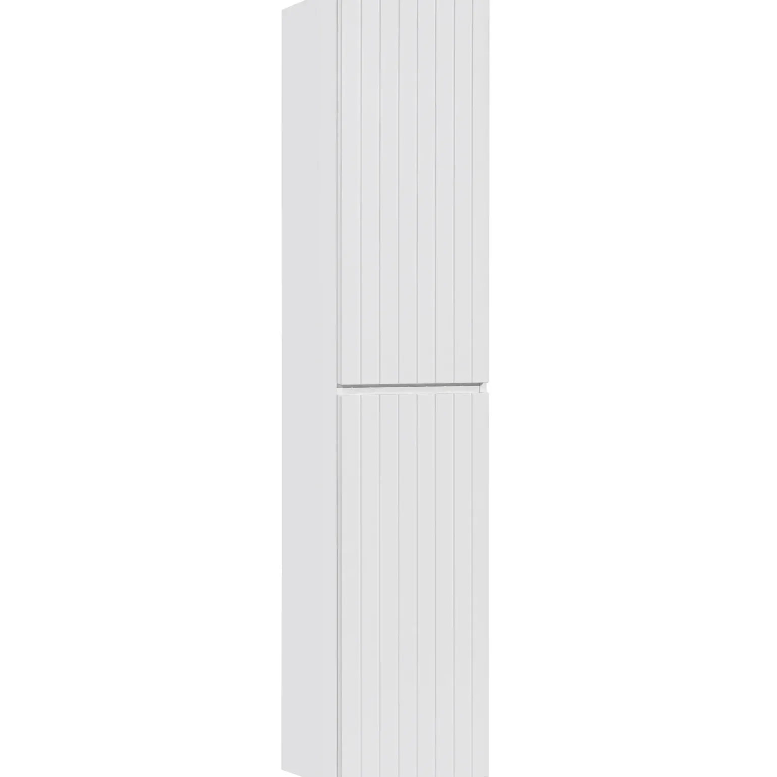 Mobile bagno sospeso 140cm cannettato con 2 lavabi, colonna e specchio bianco quercia Autentic