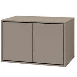 Mobile bagno sospeso 78cm con specchio e colonna tortora nero Linda