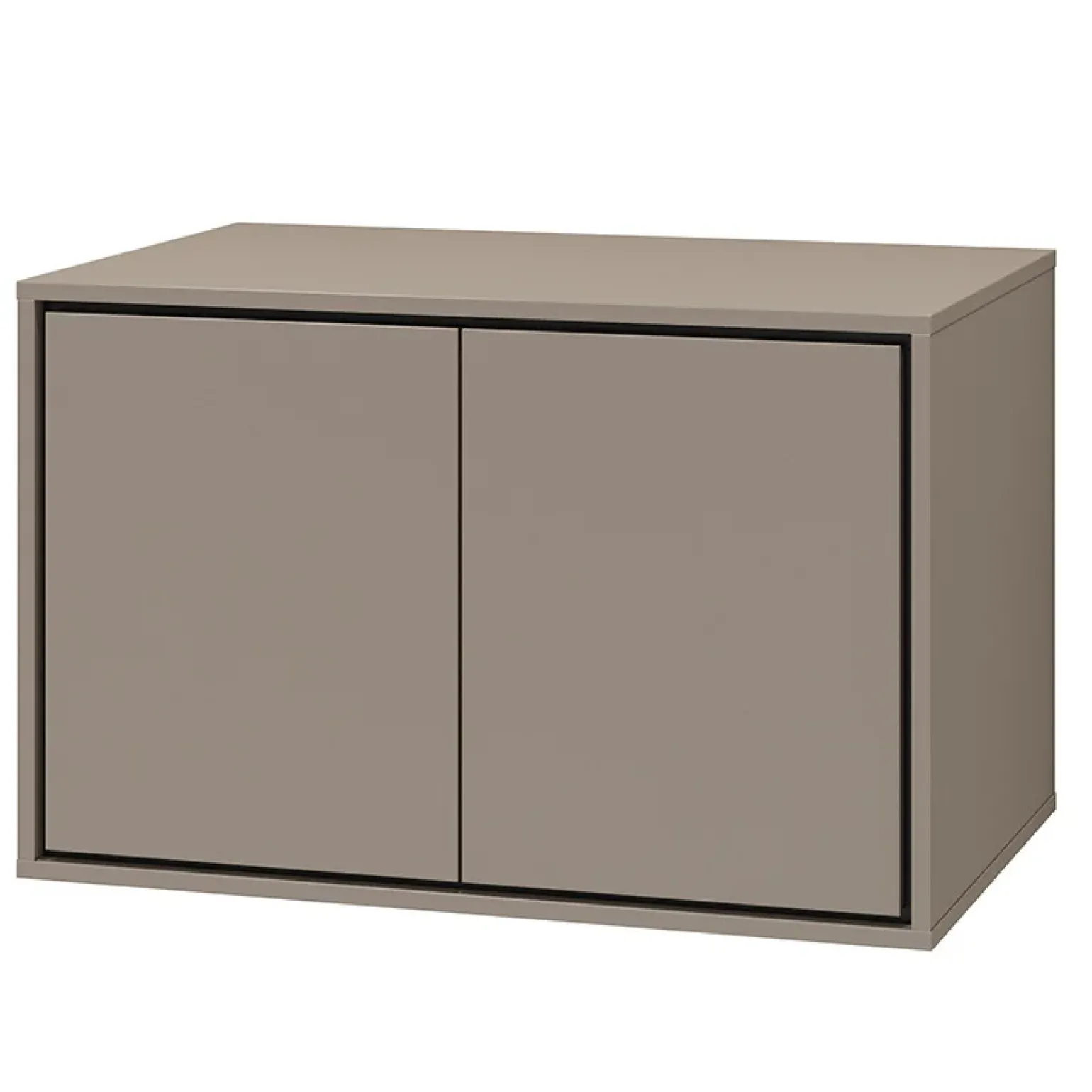 Mobile bagno sospeso 78cm con specchio e colonna tortora nero Linda