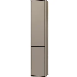 Mobile bagno sospeso 78cm con specchio e colonna tortora nero Linda