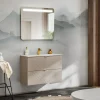 Mobile bagno sospeso 60cm con lavabo 2 cassetti beige cashmere Neutry
