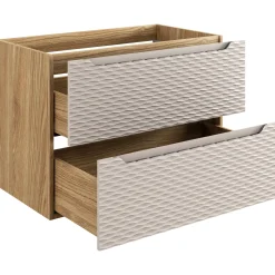 Mobile bagno sospeso 80cm con lavabo da incasso beige rovere Swim