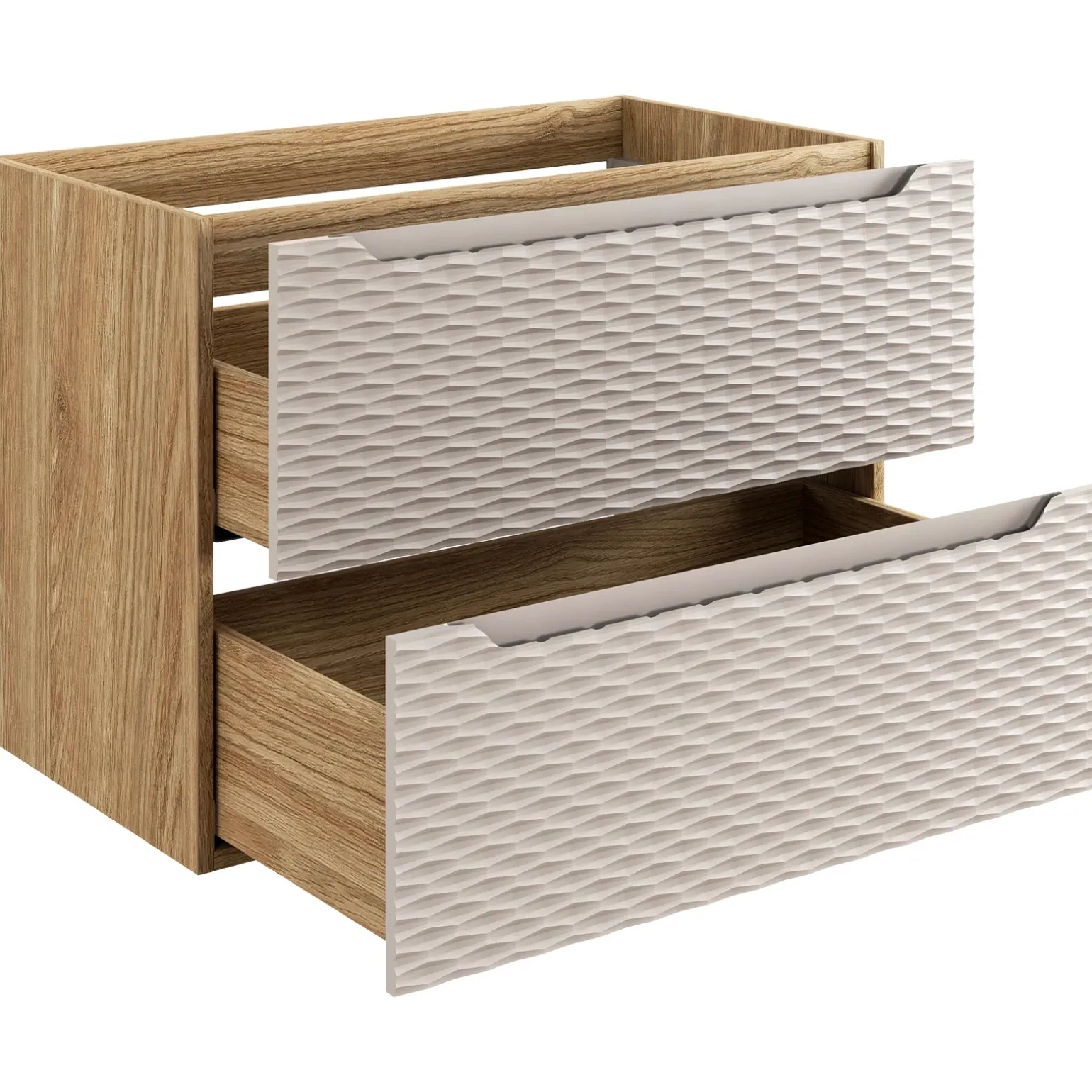 Mobile bagno sospeso 80cm con lavabo da incasso beige rovere Swim