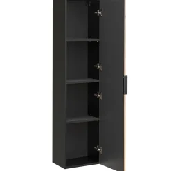 Mobile bagno sospeso 120cm cm con 2 lavabi da appoggio, 2 specchi, colonna e cubotti quercia antracite Limpid