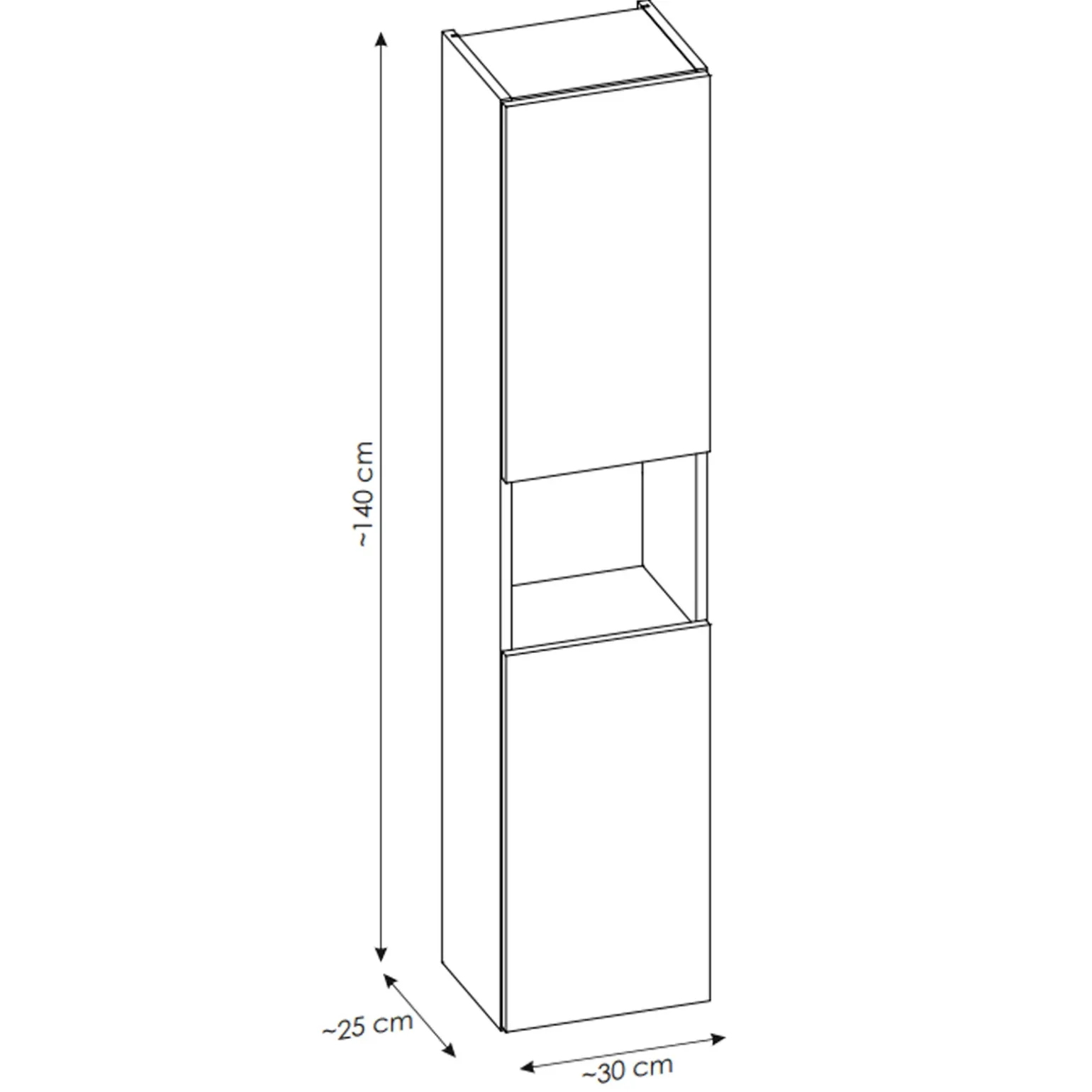 Mobile bagno sospeso 60cm con colonna rovere Rovery