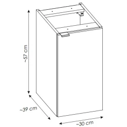 Mobile bagno sospeso 60cm con colonna rovere Rovery