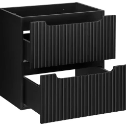 Mobile bagno sospeso 120cm cannettato 4 cassetti nero rovere Cleany