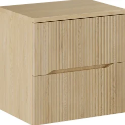 Mobile bagno sospeso 60cm cannettato 2 cassetti rovere Pretty