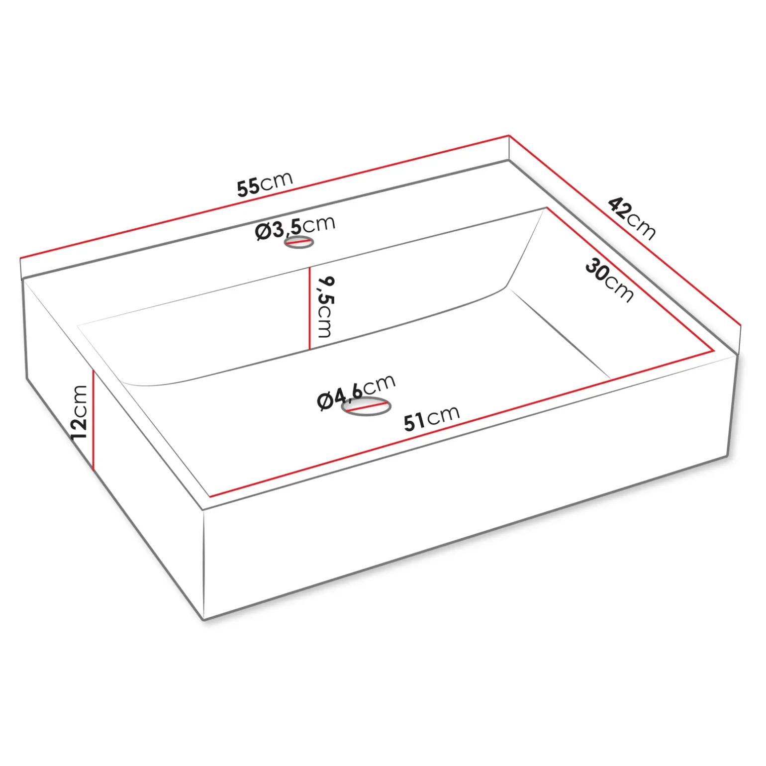 Mobile bagno sospeso 100cm con lavabo e specchio 2 cassetti nero Krom