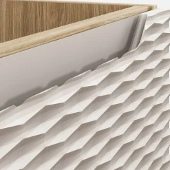 Mobile bagno sospeso 70cm con lavabo da incasso 2 cassetti beige rovere Swim