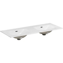 Mobile bagno sospeso 120cm con doppio lavabo da incasso beige rovere Swim