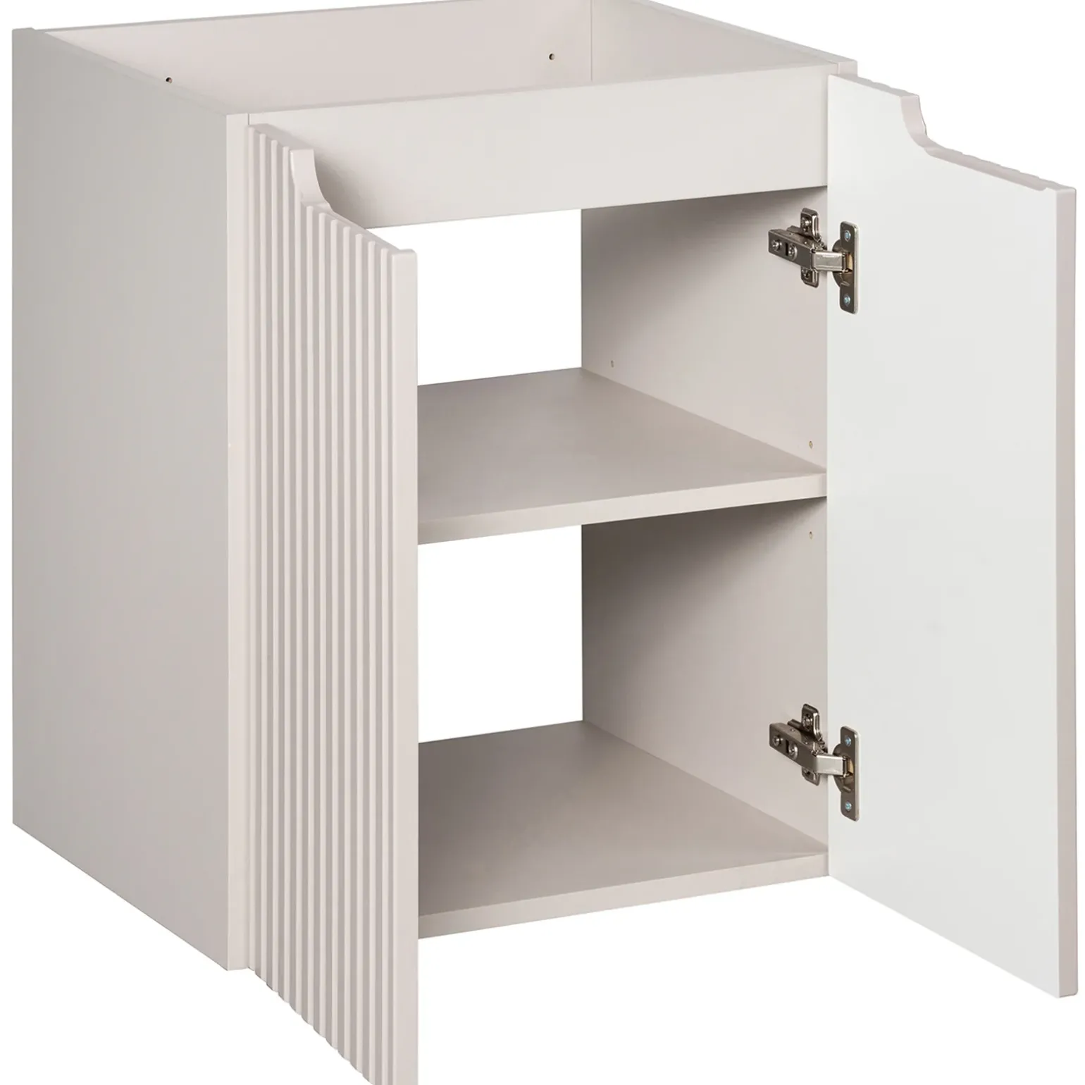 Mobile bagno sospeso 50cm cannettato con lavabo 2 ante beige Cleany