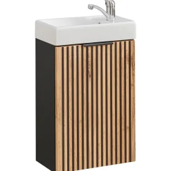 Mobile bagno sospeso 40cm cm con lavabo quercia antracite Limpid