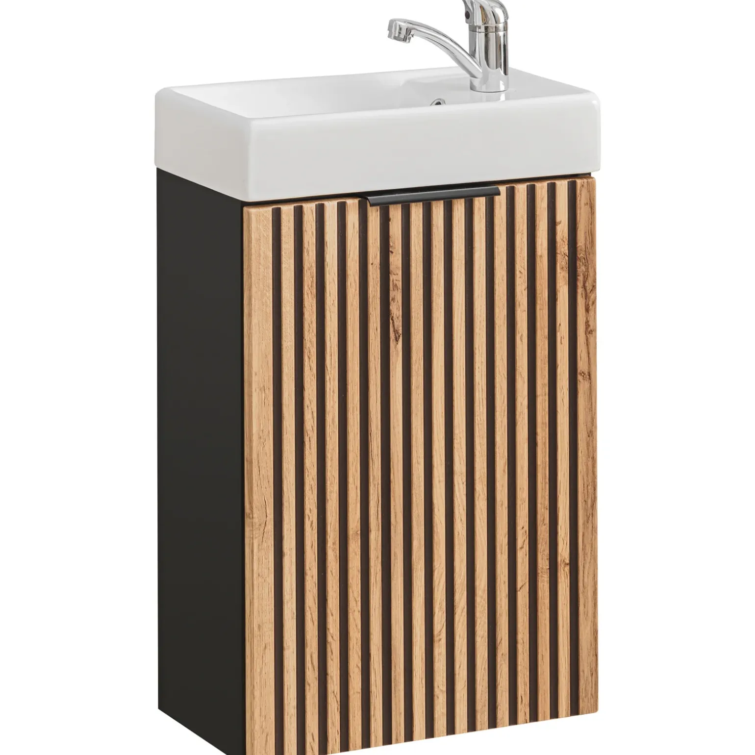 Mobile bagno sospeso 40cm cm con lavabo quercia antracite Limpid