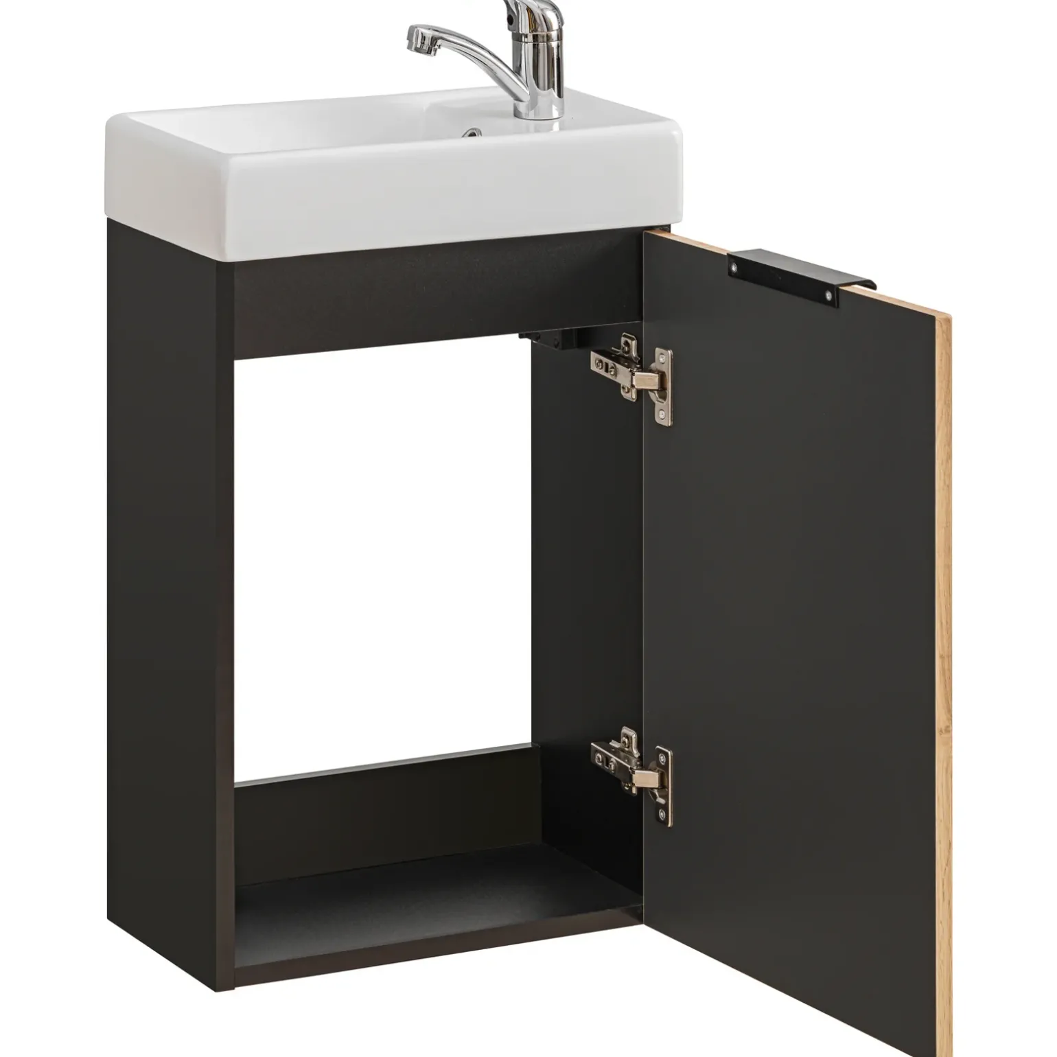 Mobile bagno sospeso 40cm cm con lavabo quercia antracite Limpid