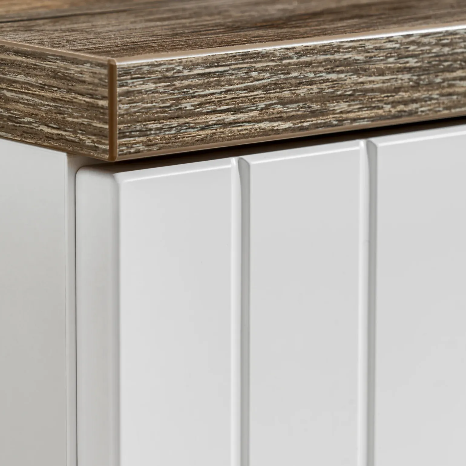 Mobile bagno sospeso 120cm cannettato 2 cassettoni bianco quercia Autentic
