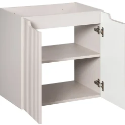 Mobile bagno sospeso 60cm cannettato con lavabo 2 ante beige Cleany