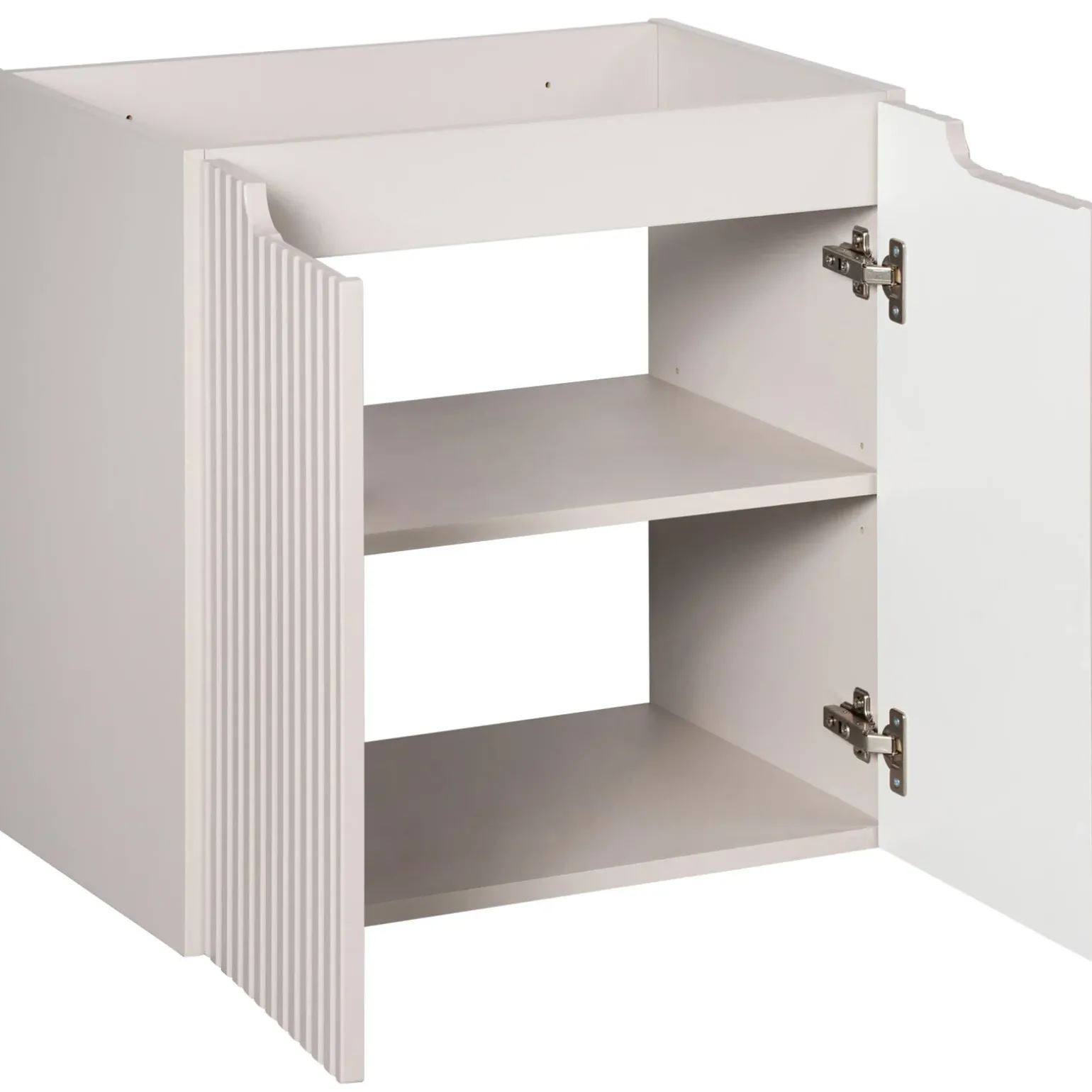 Mobile bagno sospeso 60cm cannettato con lavabo 2 ante beige Cleany